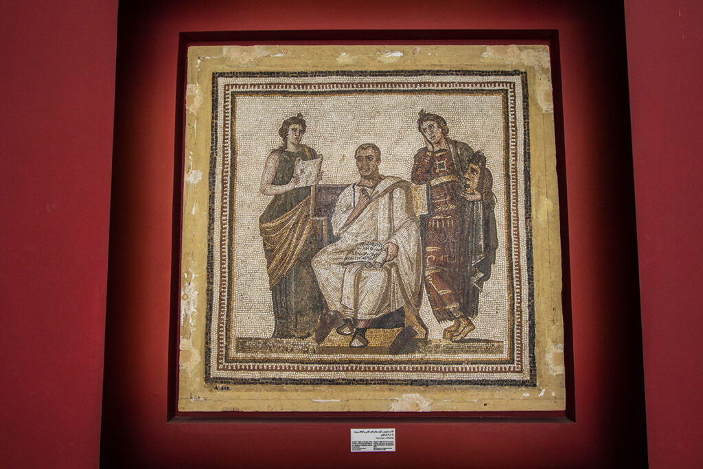 MOSAICO VIRGILIO Y LAS MSAS MUSEODEL BARDO
