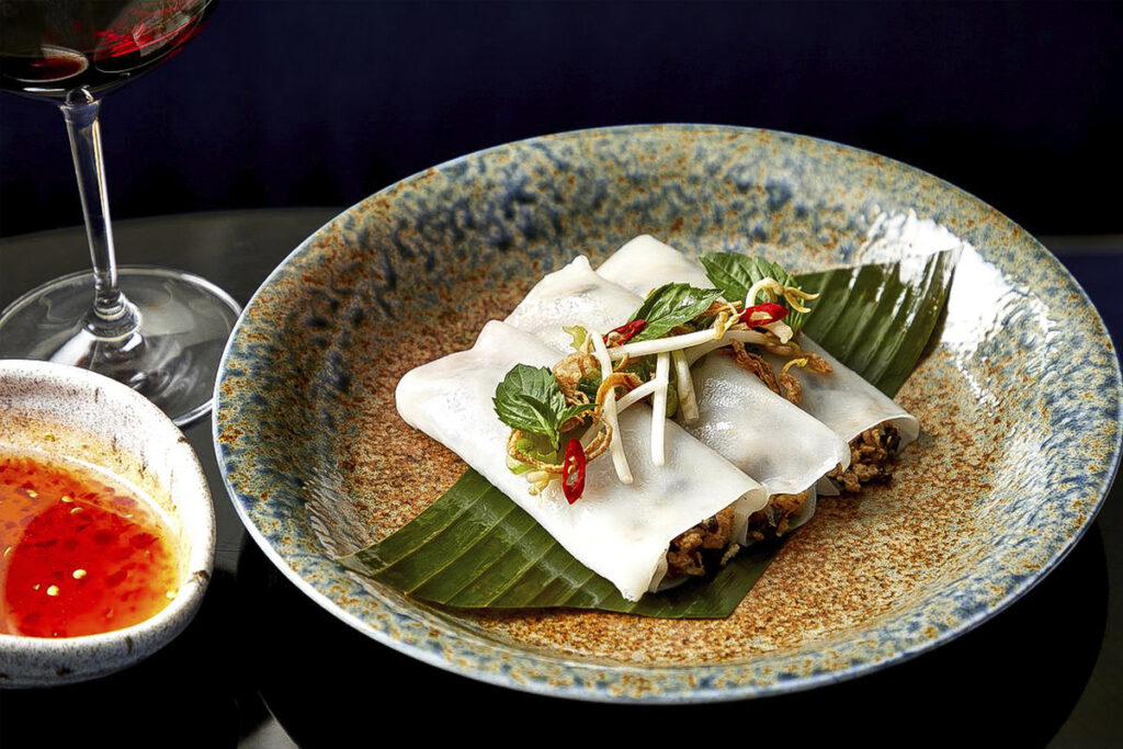 Banh Cuon ravioli de pollo y setas